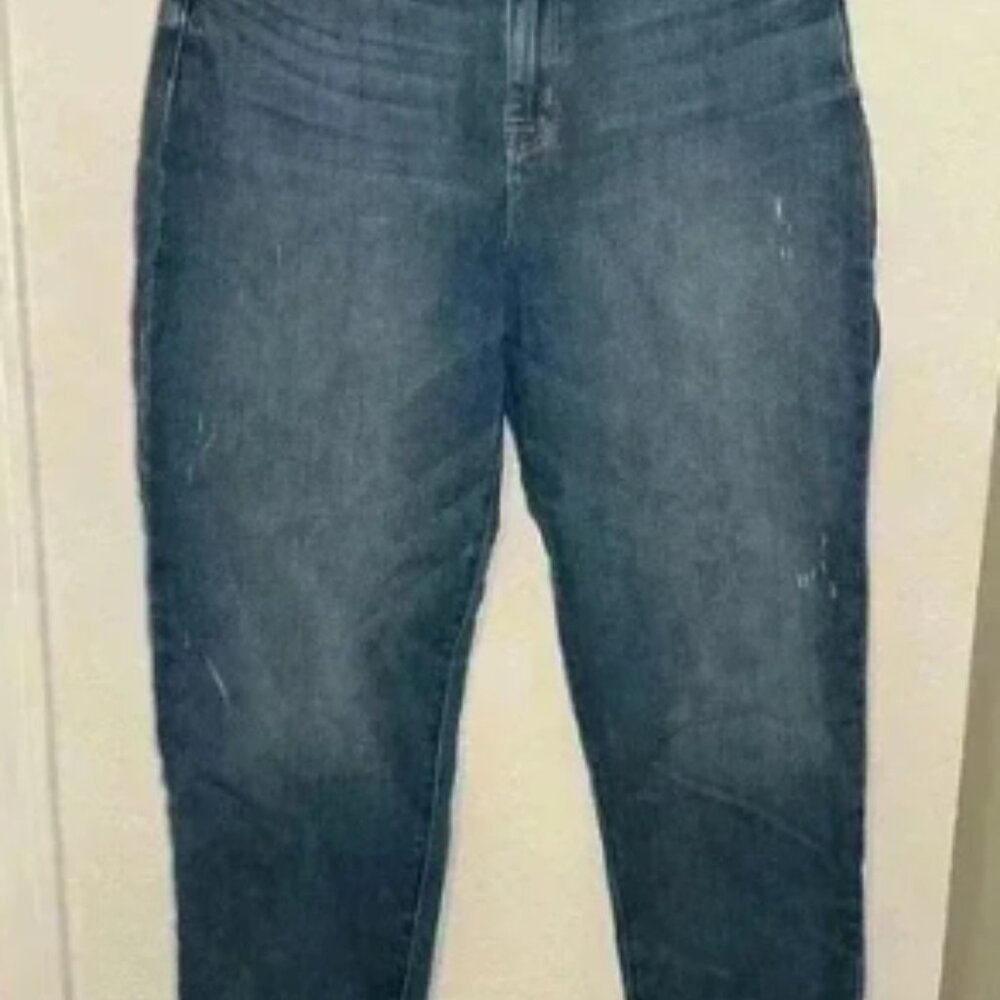 Hudson Distressed High Rise Zoeey Straight Crop Blue Jeans Womens Size 30